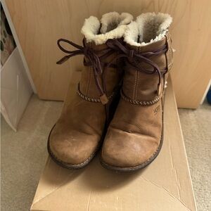 UGG Brown Leather Ankle Boots